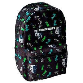 Minecraft Mochila Infantil Preta 40cm