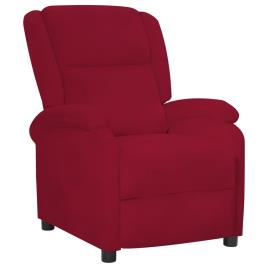 vidaXL Poltrona reclinável veludo vermelho tinto