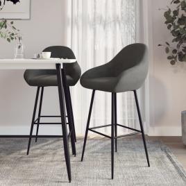 vidaXL Bancos de bar 2 pcs veludo cinzento-escuro