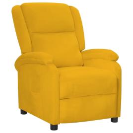 vidaXL Poltrona reclinável veludo amarelo