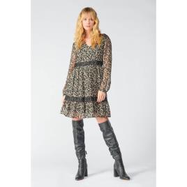 Le Temps Des Cerises Vestido curto, estampado leopardo