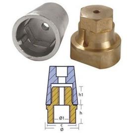 Tecnoseal Radice 2.38kg Full Shaft Hexagonal Anode Dourado 50 mm