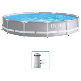 INTEX Conjunto estrutura de piscina premium formato prisma 366x76 cm