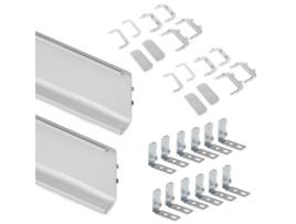 Kit de perfil gola central para muebles de cocina, anodizado mate, aluminio, 1 ud.