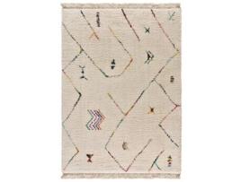 Alfombra shaggy con flecos - ATTICGO - Ziri - Blanco, 200X290 cm