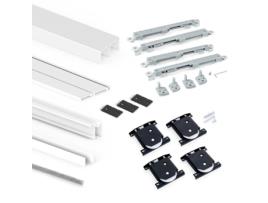 Sistema corredero placard 74 para armario de 2 puertas con perfil wave, espesor 16 mm, cierre suave, tableros no incluidos, pintado blanco, 1 ud.