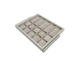 Kit de cajón organizador con bastidor de guías con cierre suave para armario, regulable, módulo 600mm, gris piedra