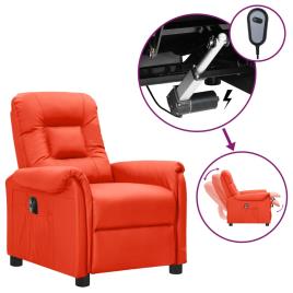 vidaXL Poltrona reclinável elétrica couro artificial vermelho