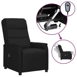 vidaXL Poltrona reclinável elétrica couro artificial preto
