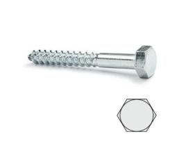 Tirafondo cabeza hexagonal din 571 zincado 5-30 largo 90mm diámetro 8mm (caja 100)