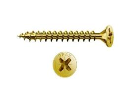 Tornillo rosca madera cabeza plana pozidriv spax yellow largo 60mm diámetro 4.5mm (caja 500)