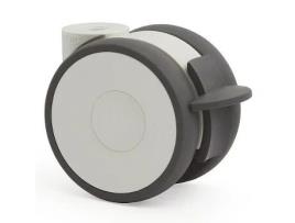 Rueda giratoria linea a/poliuretano ø75 con freno nucleo poliamida. aro poliuretano. freno rojo.