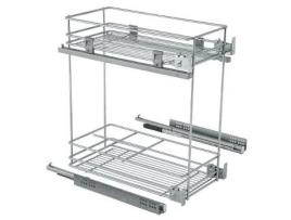Botellero+cesta partner m450 cromo c/gui guia muss hettich e.parcial, fij.lateral.