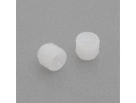Tuerca nylon blanco coto m-4 d8x8 para taladro 8mm. sin ranura en la cabeza.
