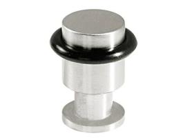 Tope puerta ø20 h35 c/aro goma inoxidable mate