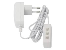 Transformador enchufe 6w led 12v 6vias cable red 2mts. conexion regleta jst.