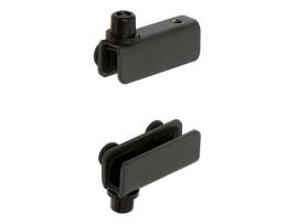 Hi-fi bisagra para puerta de cristal con casquillo. acabado grafito