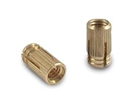 Tuerca expansible laton cilíndrico m4x8 t5 para taladro 5mm. sin pastilla.