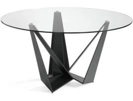 Mesa de Refeição ANGEL CERDÁ S.L. 1045 (Preto - Aço inoxidável, Vidro - Ø150 x 75 cm)