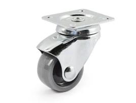 Rueda giratoria roda a/plast.gris ø30 plástico zincado (soporta 20kgs)