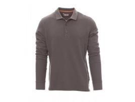 Polo pique manga larga cuello canalé varios colores talla s-xxl talla m color ropa gris claro