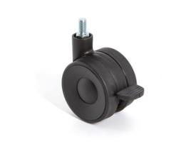 Rueda giratoria kroos aro doble ø60 m8 acabado negro freno con freno
