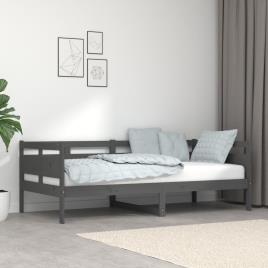  - vidaXL Sofá-cama 90x190 cm madeira de pinho maciça cinzento