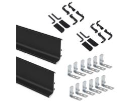 Kit de perfil gola superior para muebles de cocina, pintado negro, aluminio, 1 ud.