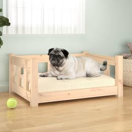 vidaXL Cama para cães 65,5x50,5x28 cm madeira de pinho maciça