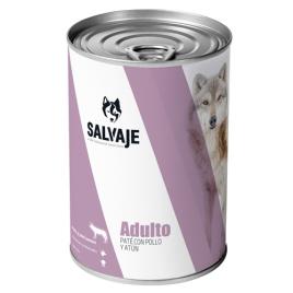 Salvaje Adulto Frango Pollo e Atum em patê lata para cães