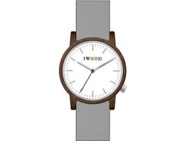 Relógio IWOOD Homem (Pele Genuína - Cinzento)