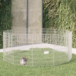 vidaXL Coelheira de 12 painéis 54x80 cm ferro galvanizado