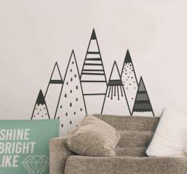 Autocolantes Decorativos de Natureza Montanhas nórdicas cinzentas