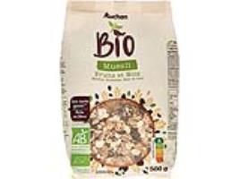 Cereais Muesli Auchan Bio Fruto Desidratado/c.rija 500 G