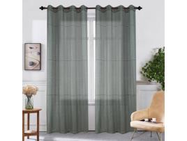 Cortinas BEST INTERIOR (Poliéster - Cinzento - 140 x 240 cm)