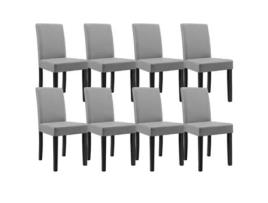 Conjunto de Cadeiras de Jantar [EN.CASA] (8 Un - Cinzento Claro - 90x42x48 cm - Couro SintÃ?Â?Ã?Â?Ã?Â?Ã?Â©tico)