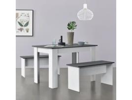 Conjuntos de Refeição [EN.CASA] Branco/Cinzento (Painel de aglomerado de partículas - 110 x 70 x 73 cm)