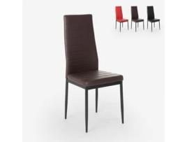 Cadeiras design moderno couro sintético acolchoadas para sala de jantar cozinha restaurante Imperial Dark
