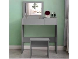 Móvel maquilhagem arrumação toucador compacto cinzento Nicole Grey