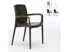 Cadeiras com apoio braços Poly Rattan Jardim Bar Boheme Grand Soleil