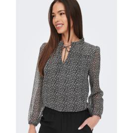 Only Blusa fluida estampada, decote em V