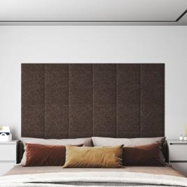 vidaXL Painel de parede 12pcs 30x30cm tecido 1,08 m² cinza-acastanhado