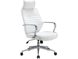 Cadeira de Escritório Executiva DUDECO Slot Branco (Braços Fixos - Pele Sintética)