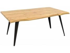 Mesa de Refeição DUDECO Roma 160 (Castanho - Aço Reforçado - 160x90x75 cm)