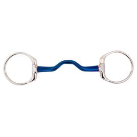 Br Mullen Mouth Snaffle Sweet Iron Medium Bow 14 Mm Bit Azul 13.5 cm