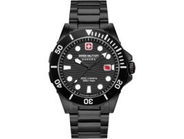 Relógio SWISS MILITARY HANOWA Homem (Aço Inoxidável - Preto)
