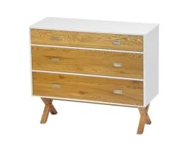 Cómoda FORNOR Milo 3 Gavetas (Branco - Madeira - 100x39x87,5 cm)