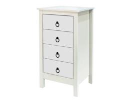 Cómoda FORNOR Scandi 4 Gavetas (Branco - Madeira - 46x35x80 cm)