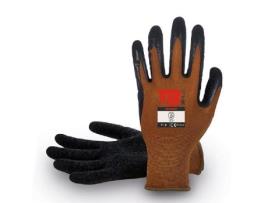 Guante nylon marron palma latex rugoso 320 grip talla 7-10 t/guante talla s-7