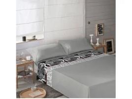 Conjunto de Lençois EUROMODA Aydin (Cinzento - Algodão - 90 cm)